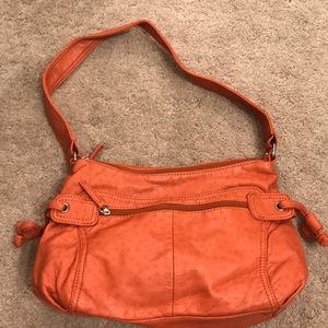 Orange leather purse